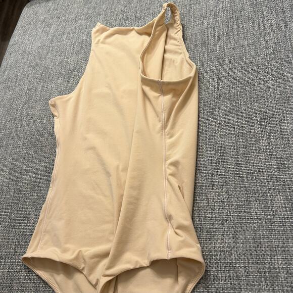 Skims Fits Everybody High Neck Thong Bodysuit Sand Beige Size XS Nude Shapewear - Picture 10 of 14